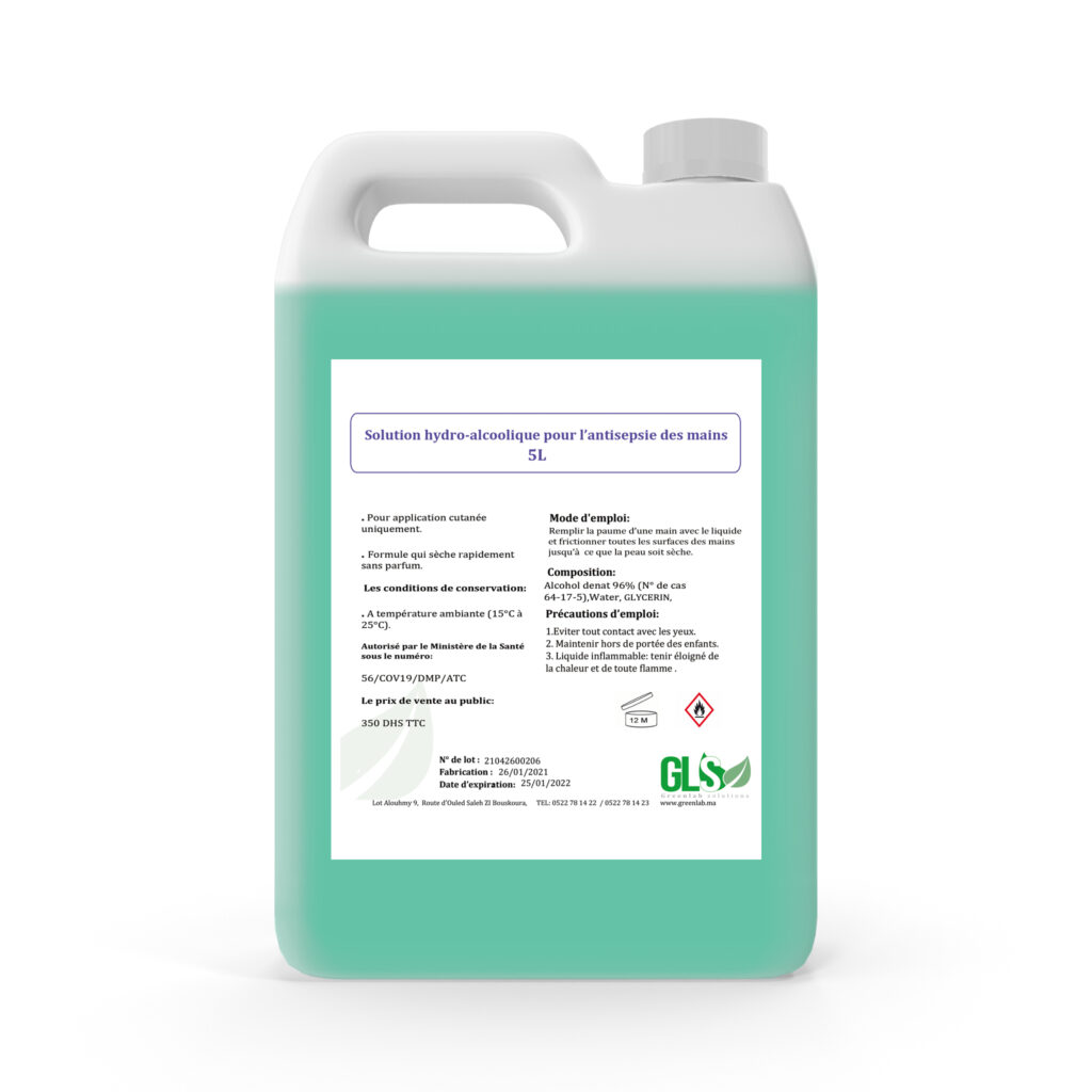 SOLUTION HYDROALCOOLIQUE 5L
