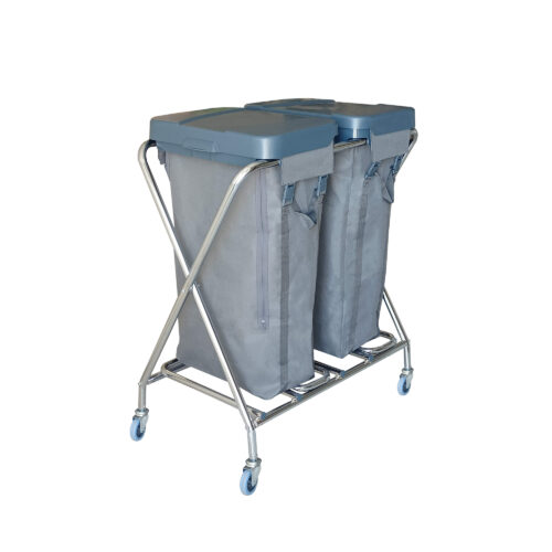 CHARIOT A LINGE DOUBLE COMPARTIMENTS